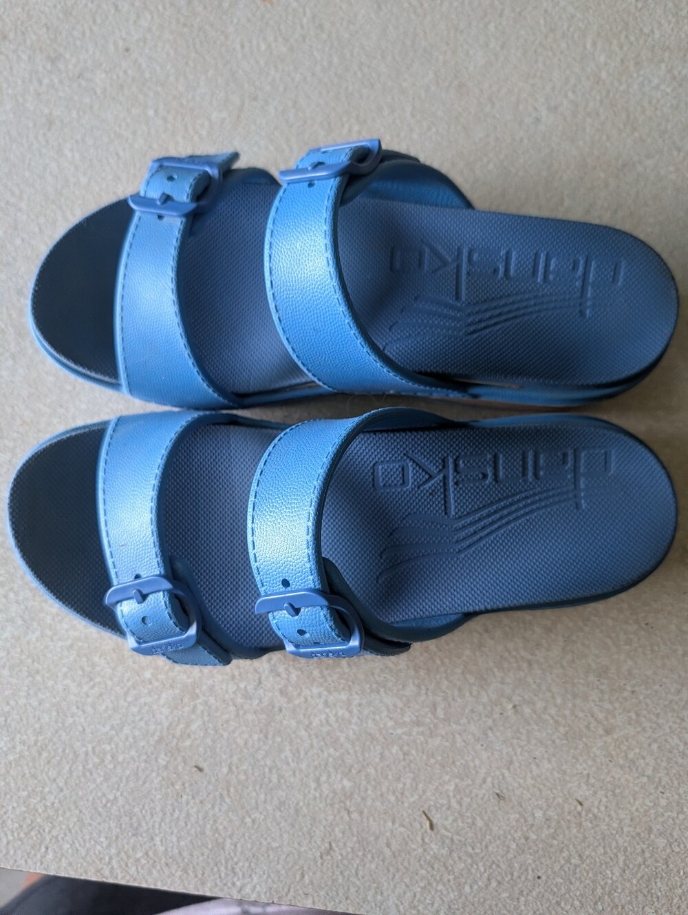 Dansko Kandi Blue Double-Buckle Slide Sandals for Women - Picture 5 of 5